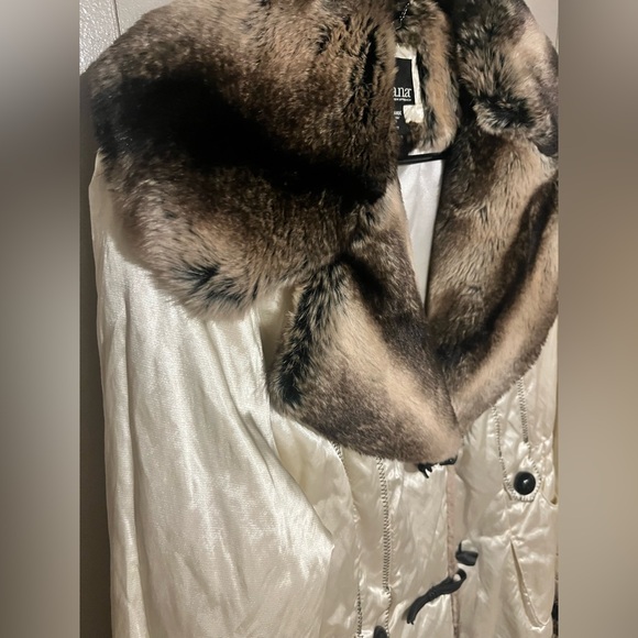 a.n.a Cream Jacket with Brown Faux Fur Trim - Picture 5 of 10